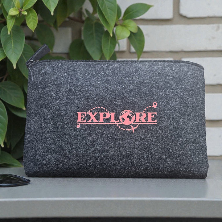 Zip Up Wallet in Charcoal  - Choose your logo design and colour