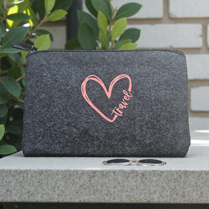 Zip Up Wallet in Charcoal  - Choose your logo design and colour