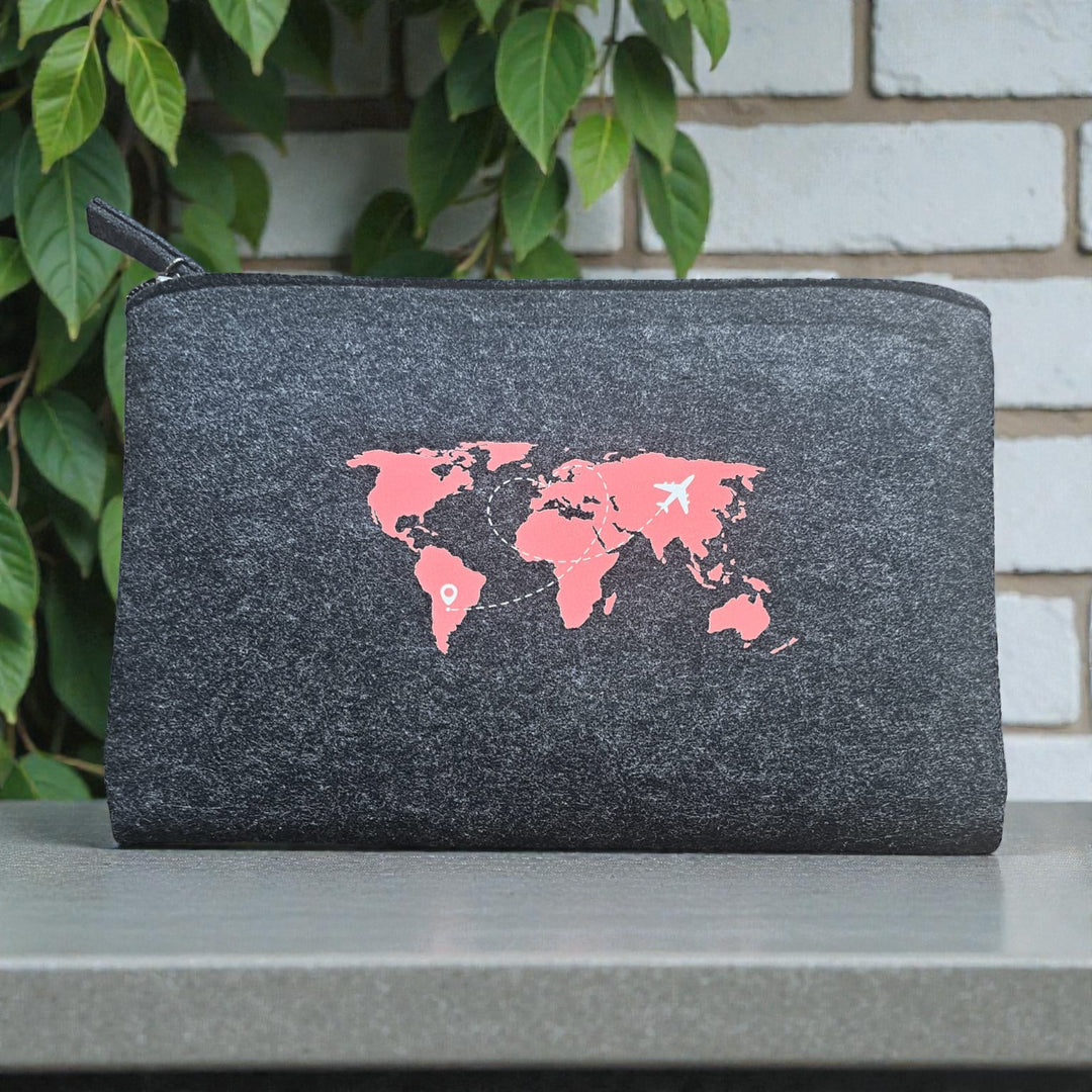 Zip Up Wallet in Charcoal  - Choose your logo design and colour