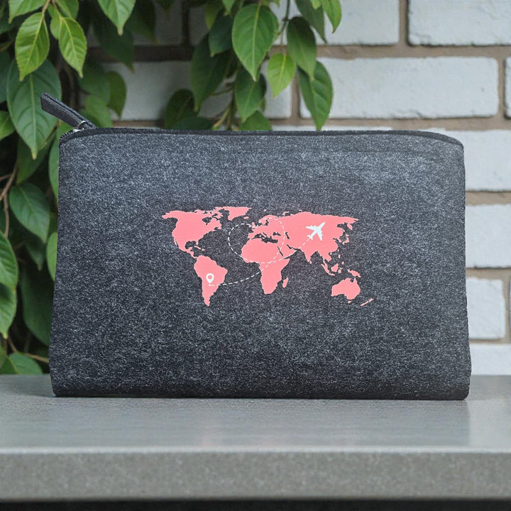 Zip Up Wallet in Charcoal  - Choose your logo design and colour