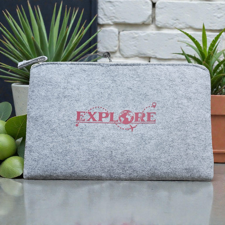 Zip Up Wallet in Light Grey  - Choose your logo design and colour