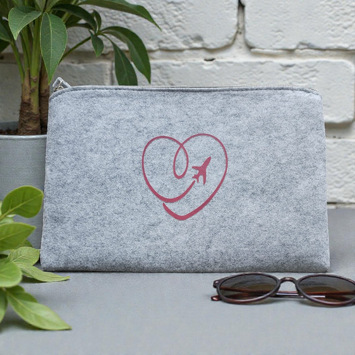 Zip Up Wallet in Light Grey  - Choose your logo design and colour