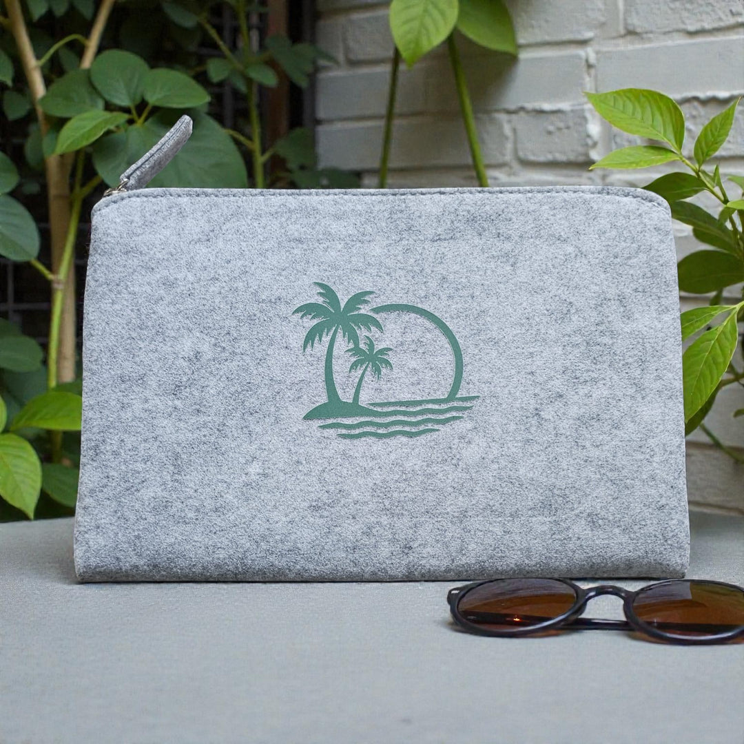 Zip Up Wallet in Light Grey  - Choose your logo design and colour