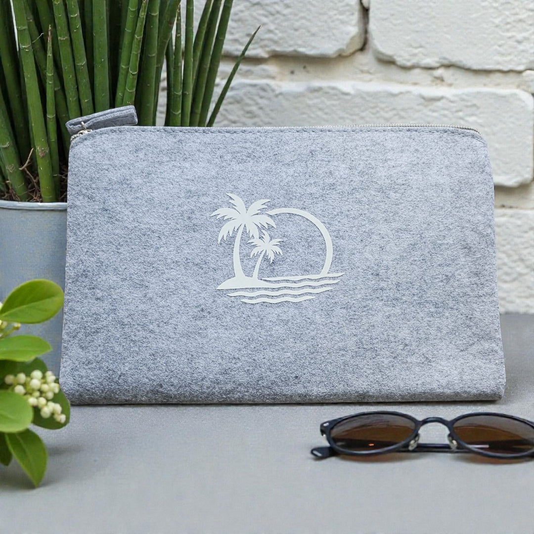 Zip Up Wallet in Light Grey  - Choose your logo design and colour