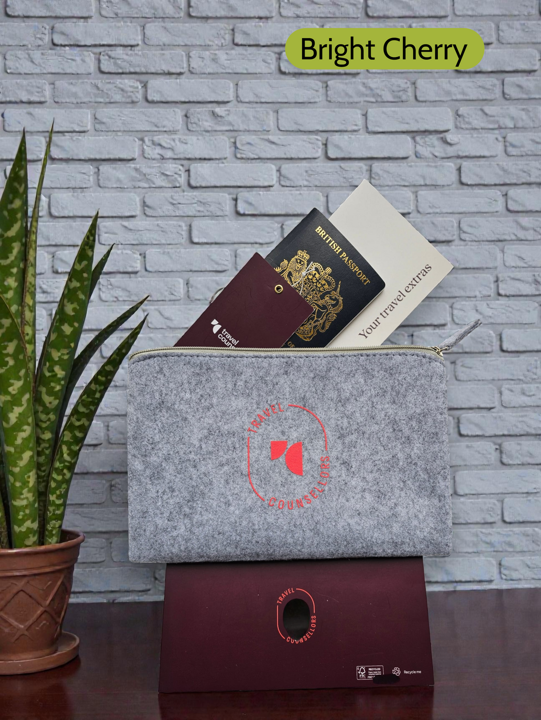 Zip Up Wallet in Light Grey with Oval Logo in various colours