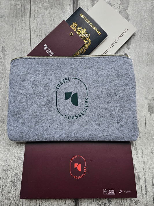 Zip Up Wallet Light Grey with Oval Logo in Dark Amazon