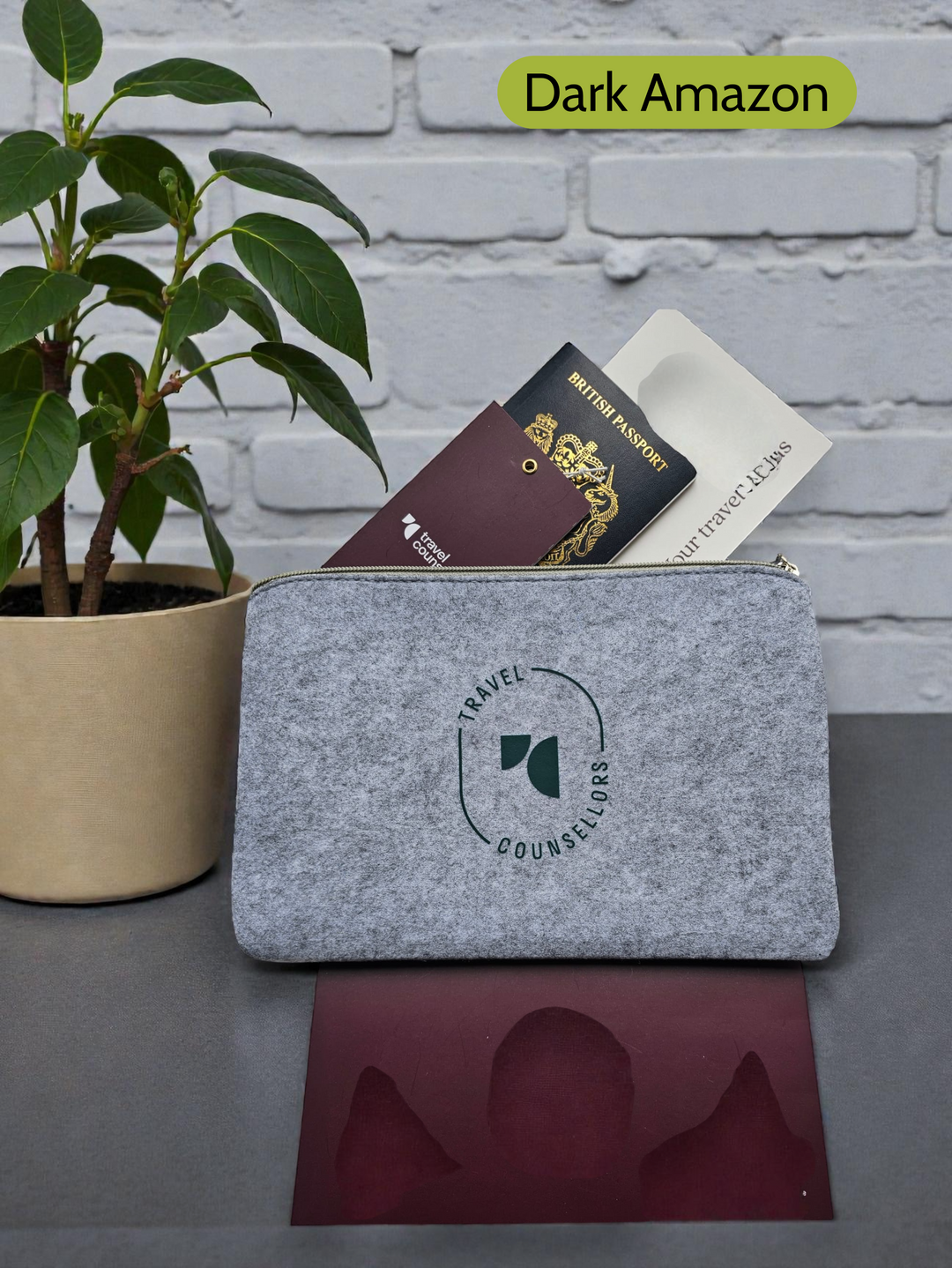 Zip Up Wallet in Light Grey with Oval Logo in various colours