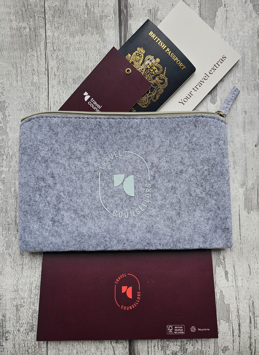 Zip Up Wallet Light Grey with Oval Logo in Light Amazon