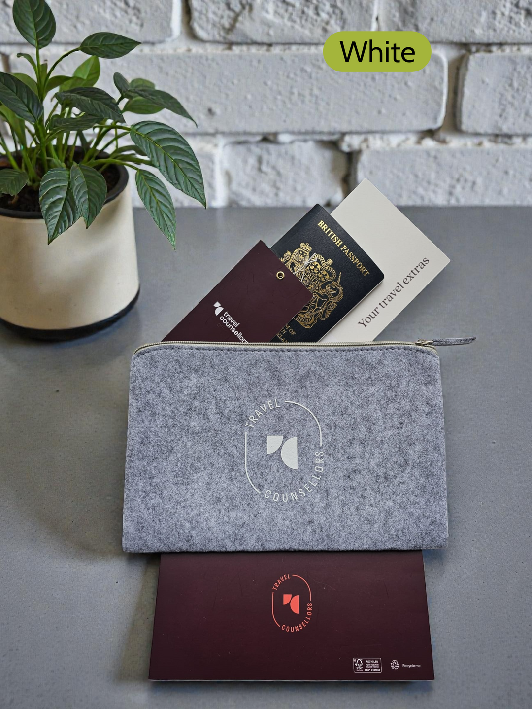 Zip Up Wallet in Light Grey with Oval Logo in various colours