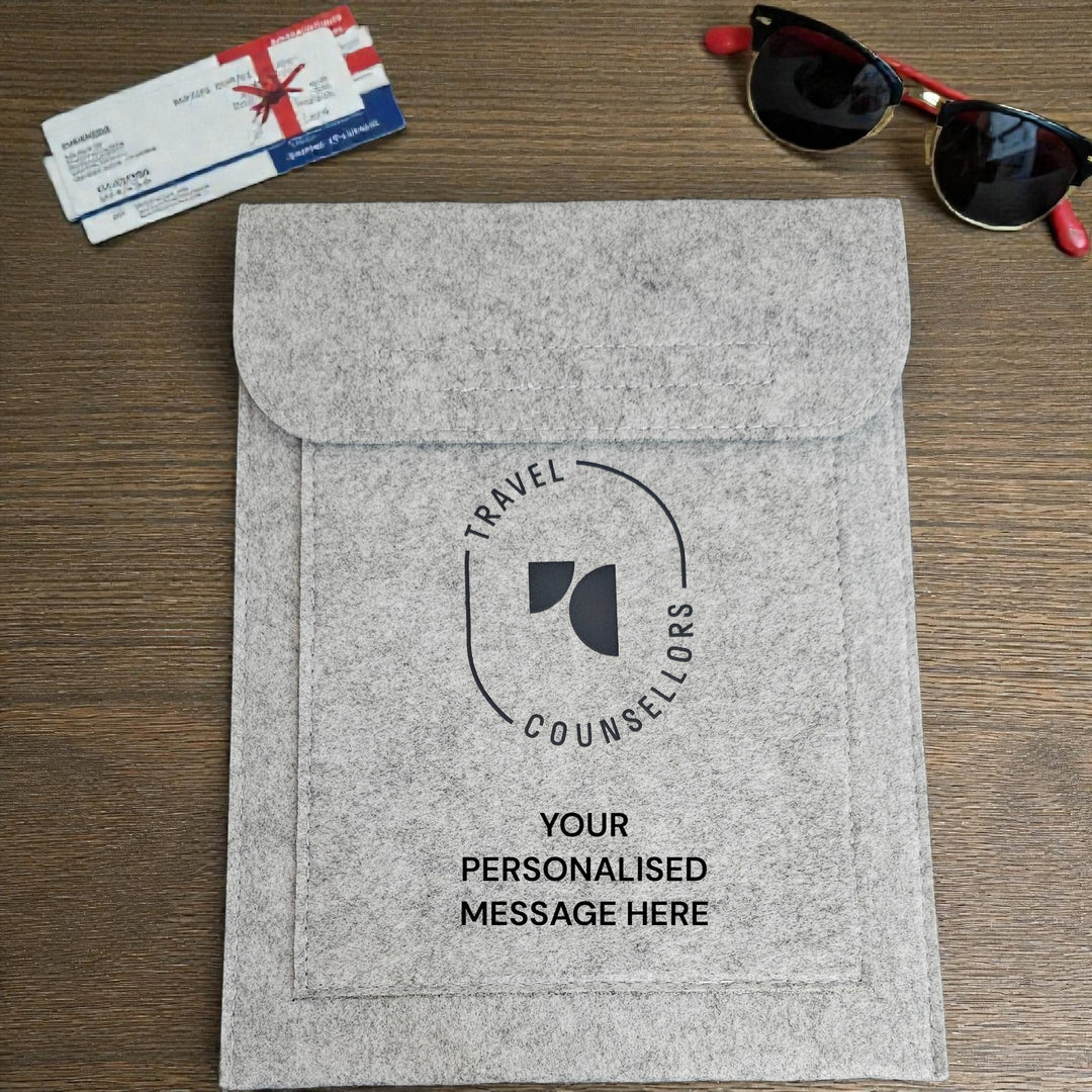 Personalised Double Pocket Wallet in Light Grey with Oval Logo in various colours