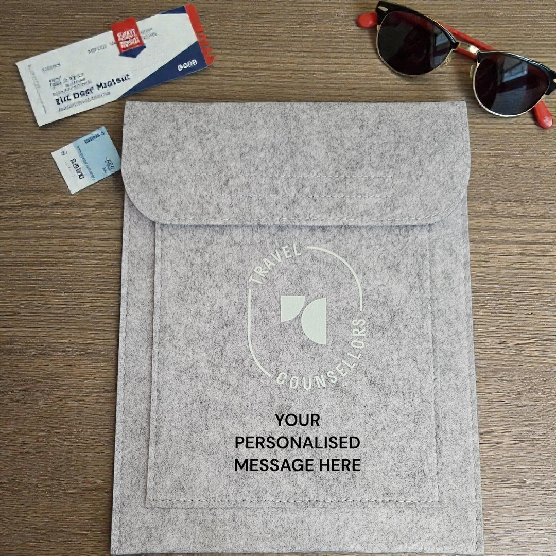 Personalised Double Pocket Wallet in Light Grey with Oval Logo in various colours