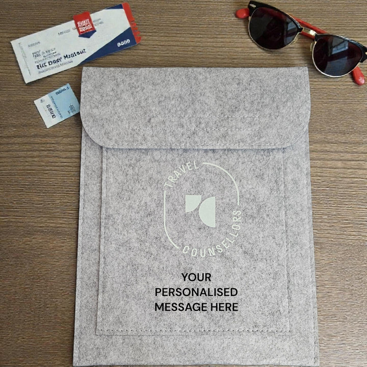 Personalised Double Pocket Wallet in Light Grey with Oval Logo in various colours
