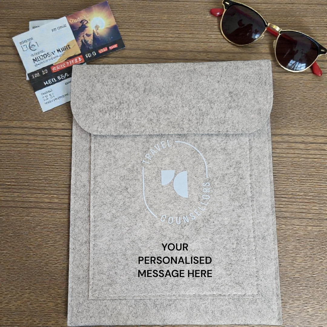 Personalised Double Pocket Wallet in Light Grey with Oval Logo in various colours