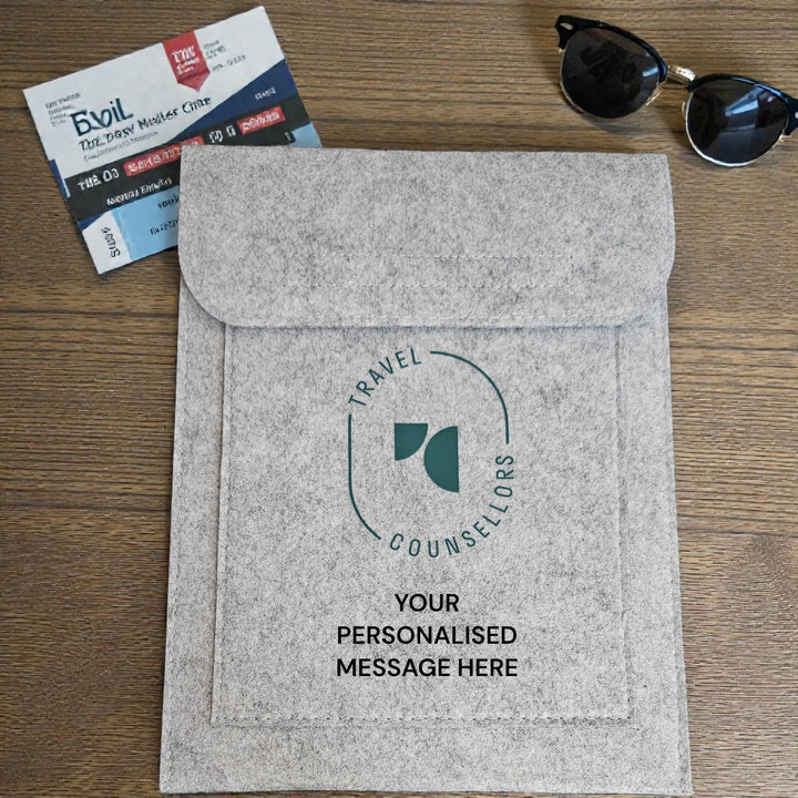 Personalised Double Pocket Wallet in Light Grey with Oval Logo in various colours