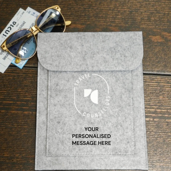 Personalised Double Pocket Wallet in Light Grey with Oval Logo in various colours