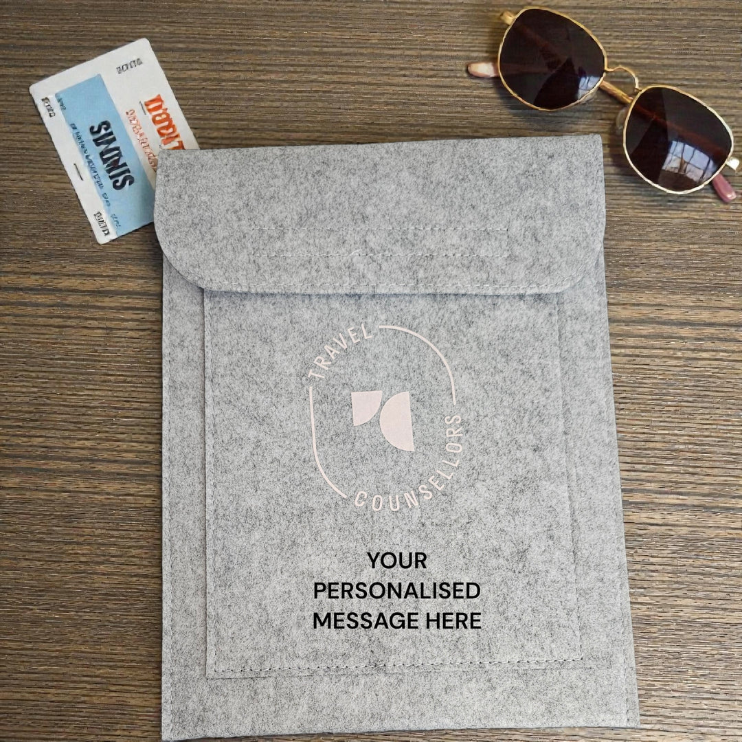 Personalised Double Pocket Wallet in Light Grey with Oval Logo in various colours
