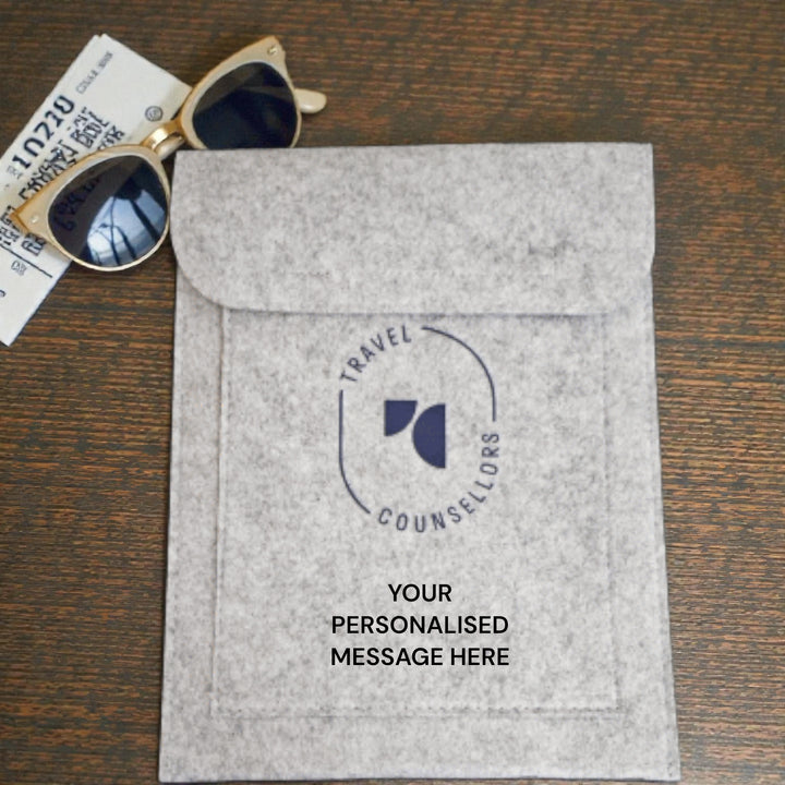 Personalised Double Pocket Wallet in Light Grey with Oval Logo in various colours