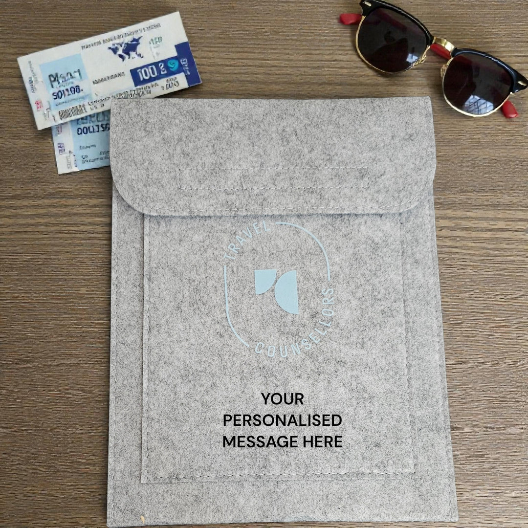 Personalised Double Pocket Wallet in Light Grey with Oval Logo in various colours