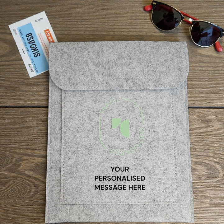 Personalised Double Pocket Wallet in Light Grey with Oval Logo in various colours